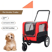 Remorque de vélo multifonctionnelle pour animaux de compagnie, poussette arrière pour chiens et chats avec compartiment de rangement pour les voyages en extérieur