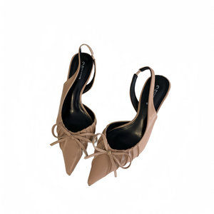 2026 Women's Pointy Single-shoe Pumps High Heel Stiletto <b>Sandals</b> with French Skirt Temperament for Summer - Product Image 6