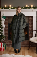 Nouvelle Veste d'Hiver Classique Ample en Duvet de Canard Écologique, Longue, Épaisse, Chaude et Coupe-Vent, Taille Unique