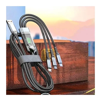 Câble de charge rapide Usb 3 en 1 de voiture universelle multiple transparente chaude pour type-c Android 3in1 câbles de charge de données de tresse en Nylon