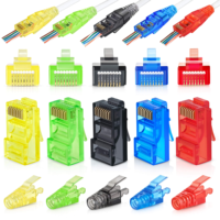 Zonze Transparente Verzugsfreie PVC-Stecker für Cat5/Cat5e/Cat6/Cat6A/Cat7 Netzwerk RJ45 Patchkabel Durchsichtiger Zugentlastungs-Steckverbinder