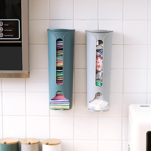 Wall Mounted Garbage Bag Holder Large Capacity Kitchen Storage Organizer For Plastic Bags With Cover Rectangle Shape - Product Image 2