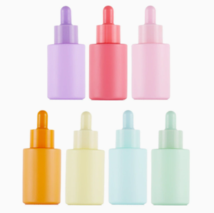 Custom LOGO multi-size 30ml 50ml macaron color luxury skincare refillable <b>empty</b> glass dropper <b>bottle</b> - Product Image 4