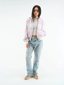 Nuove Felpe con Cappuccio alla <span class=keywords><strong>Moda</strong></span> Europee e Americane 2026 per Uomo e Donna, Giacca Versatile Retrò a Righe Rosa - Product Image 6