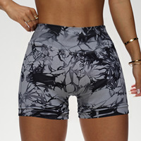 Shorts de Yoga Tie Dye Sin Costuras Virales de TikTok para Mujer, Leggings de Yoga de Cintura Alta con Efecto Scrunch Butt, Shorts Deportivos para Gimnasio y Ciclismo al por Mayor