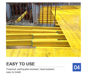 Panneaux de coffrage en bois contreplaqué 3 plis jaune avec intercalaire X et tirant plat pour coffrage de dalle en béton - Product Image 3