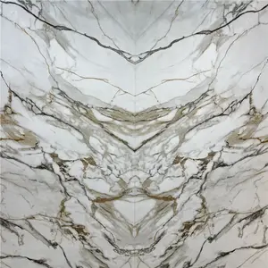 Decorative Material Porcelain Marble Glossy Calacatta Gold Sintered Stone Slabs Tiles