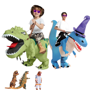 Unisex <strong>Inflatable</strong> Dinosaur <strong>Costume</strong> <strong>Riding</strong> T Rex Air Blow up Funny Fancy Dress Party Halloween <strong>Costume</strong> for Kids Adult - Product Image 1
