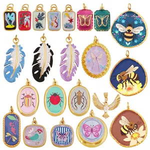 จี้รูปสัตว์ <span class=keywords><strong>แมลง</strong></span> <span class=keywords><strong>ผีเสื้อ</strong></span> ด้วง นกนางแอ่น ผึ้ง ทำจากสแตนเลส สำหรับทำสร้อยคอ สร้อยข้อมือ เครื่องประดับ DIY รุ่น R71 - Product Image 1