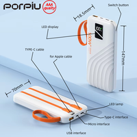 Batterie externe personnalisée certifiée CE, 100W, charge super rapide, affichage numérique LED, ultra-mince, lithium polymère, grande capacité 10000mAh
