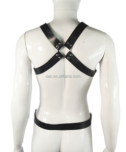 SacKnove 51177 Factory Customs Logo Design Men Chest Pu Leather flirtare Male Fetish Gear Punk Body <span class=keywords><strong>Harness</strong></span> Sexy For Man - Product Image 5