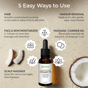 Huile de Coco Fractionnée 100% Pure OEM ODM, Huile de Coco Fractionnée Pressée à Froid, Huile Végétale pour le Visage, le Corps, les Cheveux, la Peau, Huile de Massage - Product Image 3