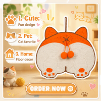 Griffoir mural en sisal pour chat, motif dessin animé, utilisation intérieure, tapis à griffer suspendable, sans désordre, durable, pour l'entretien des griffes, protection des meubles
