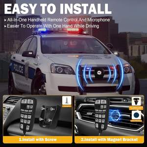 200W acil Polices <span class=keywords><strong>Siren</strong></span> hoparlör kiti çok tonlu ekstra ince PA sistemi 12V araçlar için araba alarmları el mikrofonu - Product Image 3