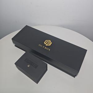 Luxe à la mode noir foncé et or Logo impression mat laminé cadeaux d'<span class=keywords><strong>anniversaire</strong></span> et bijoux boucles d'oreilles Gifs boîte avec couvercle - Product Image 6