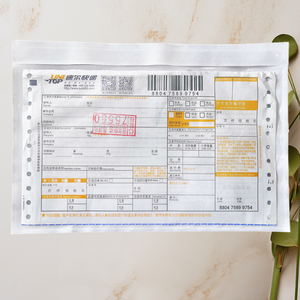 Factory Direct Waterproof PE Adhesive Backed Shipping Document Bag Custom Printed Small Batch for Courier Invoice - Product Image 1