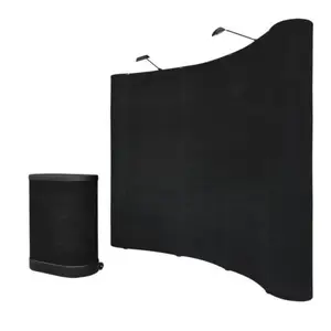 10X8Ft PVC Backdrop Panel Booth Frame Advertising Pop Up Display With Spotlights For Trade Show Wedding