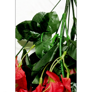 ดอกเฟื่องฟ้าปลอมสีแดงสำหรับตกแต่งบ้าน ระเบียง สวน และผนัง - Product Image 3