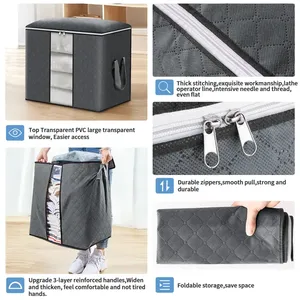 Household Hot Sale <b>Large</b> Capacity Storage Organizer Zipper Dustpoof Container Lightweight Luggage Bag - Product Image 6
