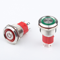 19MM Grand Courant Style de Puissance LED Acier Inoxydable Métal Bouton Poussoir Ip67 Bouton Poussoir