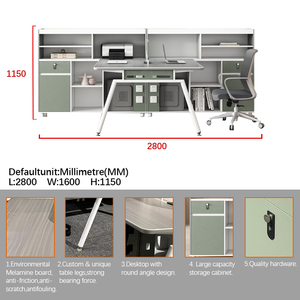 Venta al por mayor moderna Oficina cubículo personal estación de trabajo mesa de oficina escritorio de la computadora con el Gabinete - Product Image 6