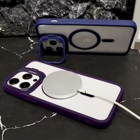Casing iPhone 15 Pro Max Magnetik Transparan, Casing Ponsel untuk iPhone 16 14 13 12 11 Pro Max dengan Penyangga Lensa Metal, Funda Handphone