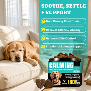 Friandises à Mâcher Apaisantes Anti-<span class=keywords><strong>Anxiété</strong></span> pour Chiens – Compléments Alimentaires Santé pour Animaux <span class=keywords><strong>de</strong></span> Compagnie à base <span class=keywords><strong>de</strong></span> Mélatonine, Camomille Bio et L-Théanine - Product Image 3