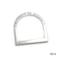 Nueva llegada logotipo personalizado D anillo calidad plata níquel perro Collar accesorios hebilla de Metal Aleación de Zinc D anillos