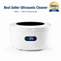 Nettoyeur ultrasonique numérique domestique F6 Portable Électrique GT SONIC GT-F6 40kHz 35W en acier inoxydable SUS304 pour bijoux et dentaire 750ml