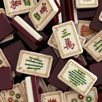 Fichas de Mahjong Americanas de Lujo, Diseño Moderno, con Patrón Grabado en Acrílico, 4 Capas, para Noches de Juego, Casino y Apuestas