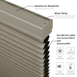 SAMADHI Custom Cellular Shades Blackout Honeycomb <b>Window</b> Blinds <b>Thermal</b> Insulated Cordless Shades for Bedroom Home - Product Image 4