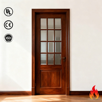 Puerta de Madera Sólida de Estilo Moderno y Minimalista, Puerta Cortafuego de Madera para Interiores/Exteriores, para Dormitorios, Apartamentos, Villas, Hoteles, Almacenes, 2 Años de Garantía