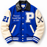 Veste universitaire en cuir sur mesure pour homme avec col en cuir et motif de lettres en chenille sur le devant - Service OEM