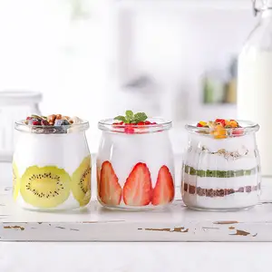 Supplier Transparent 200ml Mini Storage Jelly Yogurt Jars Pudding Bottle With Cork Lid