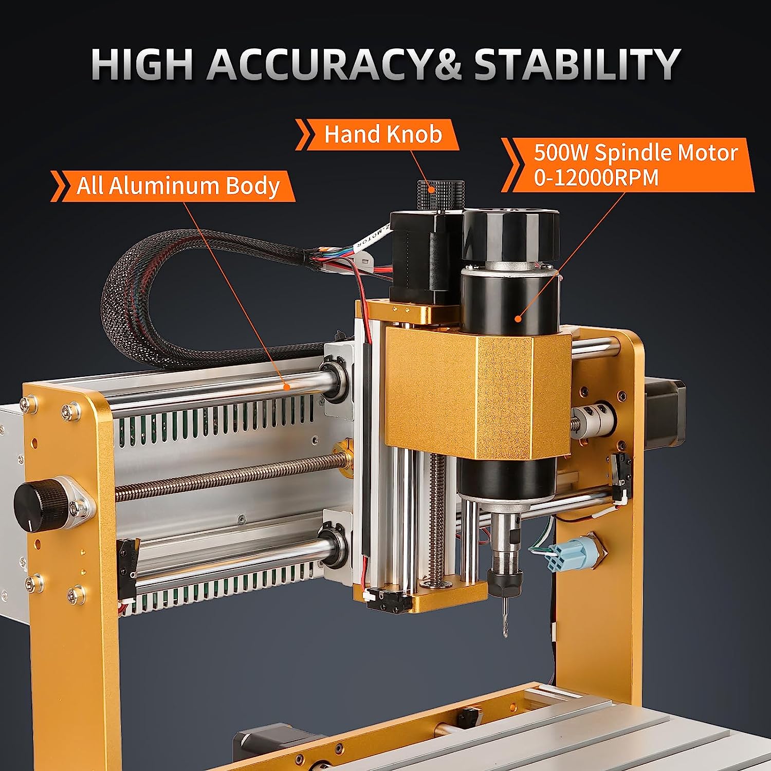 LUNYEE 3018 Pro Max 3-Axis CNC Router - 300x180x80mm, 500W Spindle