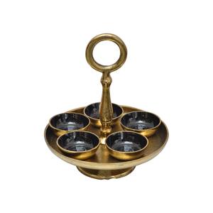 5 bols modernes en métal avec support Bol de service fantaisie avec support de bols Ustensiles de cuisine en métal Article décoratif pour la maison Meilleur vendeur - Product Image 4