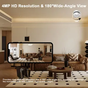 Caméra WiFi sans fil, <span class=keywords><strong>surveillance</strong></span> <span class=keywords><strong>de</strong></span> sécurité domestique, caméra IP intérieure, vision nocturne, 4MP, IP55, résistante aux intempéries, détection <span class=keywords><strong>de</strong></span> mouvement, alarme incendie - Product Image 4