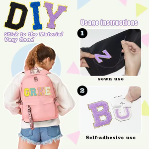 <span class=keywords><strong>Patch</strong></span> en chenille personnalisé avec de grandes lettres, patchs à repasser en gros, patchs à lettres à repasser pour coudre sur les chapeaux, les vêtements, les chaussures - Product Image 4