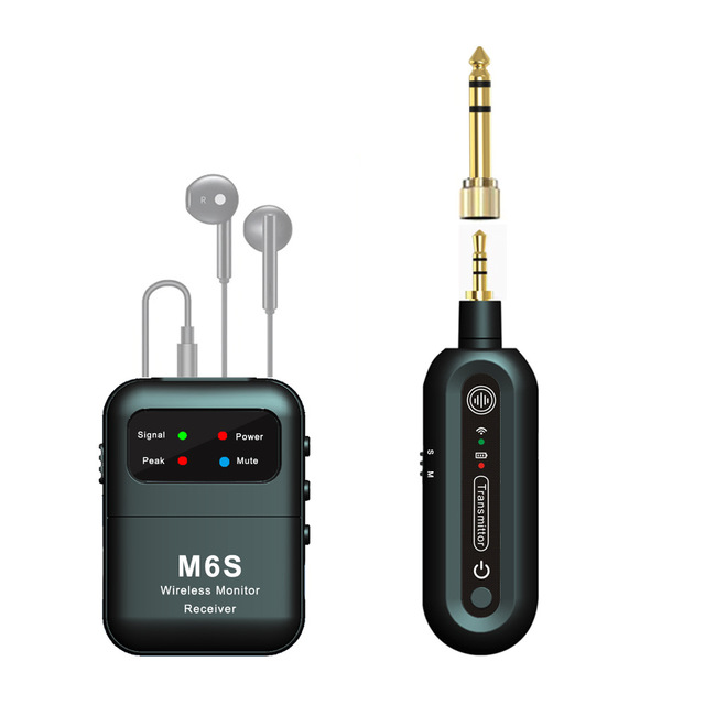 TopYun 2.4G M6S Wireless Portable In-Ear Monitor IEM System 30m Range Built-in Ear Monitor Musical Instrument for Stage
