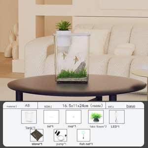 <span class=keywords><strong>3</strong></span>ガロン超透明ガラス水槽、リムレス低水族館 - Product Image 2