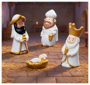 Figurines religieuses miniatures en résine, ensemble de crèche de Noël, sculpture de l'ange bébé Jésus, fée avec ailes, personnage, jouet pour enfant, cadeau - Product Image 3