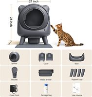 Bac à litière pour chat contrôlé par application pour une surveillance en temps réel Contrôle des odeurs Robot Bac à litière intelligent pour chat avec capteurs de sécurité