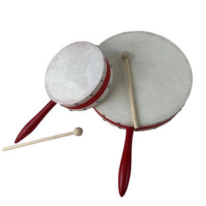 Jingying Music Orff Instrument à percussion en gros <span class=keywords><strong>Tambourin</strong></span> double face de 8 pouces avec poignée - Product Image 4