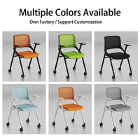 Chaise de bureau d'appoint en maille vert lime avec roulettes, siège rembourré, cadre en acier épaissi et accoudoirs – Vente en gros