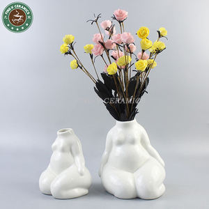 Vase en céramique pour <span class=keywords><strong>femme</strong></span> nue, simple, abstrait, européen, bras, <span class=keywords><strong>buste</strong></span>, portrait dans le salon, arrangement de fleurs, art corporel - Product Image 4