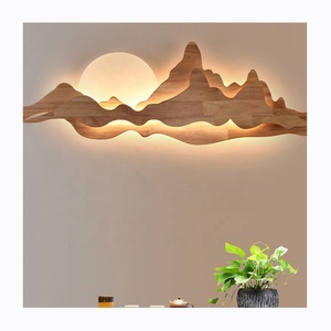 Nouveau 2026 tendance nouveau <span class=keywords><strong>café</strong></span>-bar moderne suspendu chinois en bois lit <span class=keywords><strong>phare</strong></span> LED salon maison luxe applique murale - Product Image 1