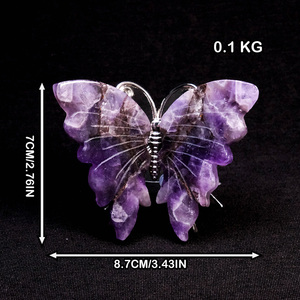 Lớn bướm pha lê thủ công mỹ nghệ tự nhiên lớn pha lê BƯỚM CÁNH chữa bệnh đá Tay Chạm Khắc động vật tự nhiên tinh thể chạm khắc - Product Image 3