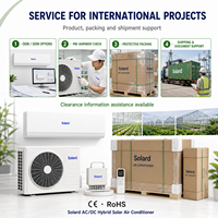 Гибридный солнечный инверторный сплит-кондиционер AC/DC 12000 BTU с прямым приводом от фотоэлектрических панелей, охлаждение и обогрев, SANYO Twin-Rotary, CE RoHS
