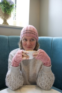 Hat & Mittens <b>Knitting</b> <b>Kit</b> – Advanced <b>Beginner</b> <b>Kit</b> with Cotton Merino Yarn, Needles & Video Tutorials – Blush Berry - Product Image 5