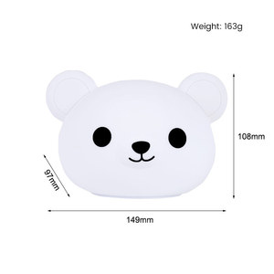 Lámpara LED de silicona con forma de oso, luz nocturna con control remoto USB, cambio de color, para dormitorio, ayuda para dormir, regalo de cumpleaños - Product Image 4
